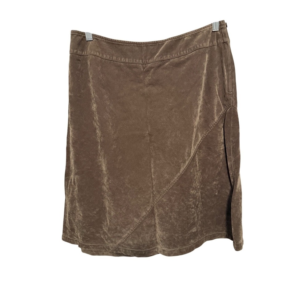 J.Jill Petite Brown Corduroy Look A Line Skirt Size 16P 100% Rayon Side Zipper - Picture 1 of 7